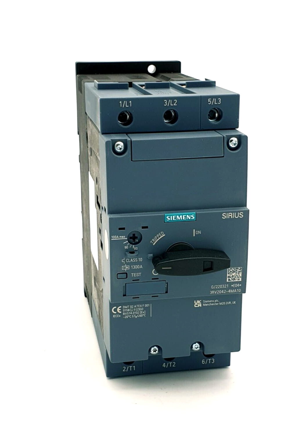 Siemens 3RV2042-4MA10, Leistungsschalter, A-Auslöser 80...100A, N-Auslöser 1300A