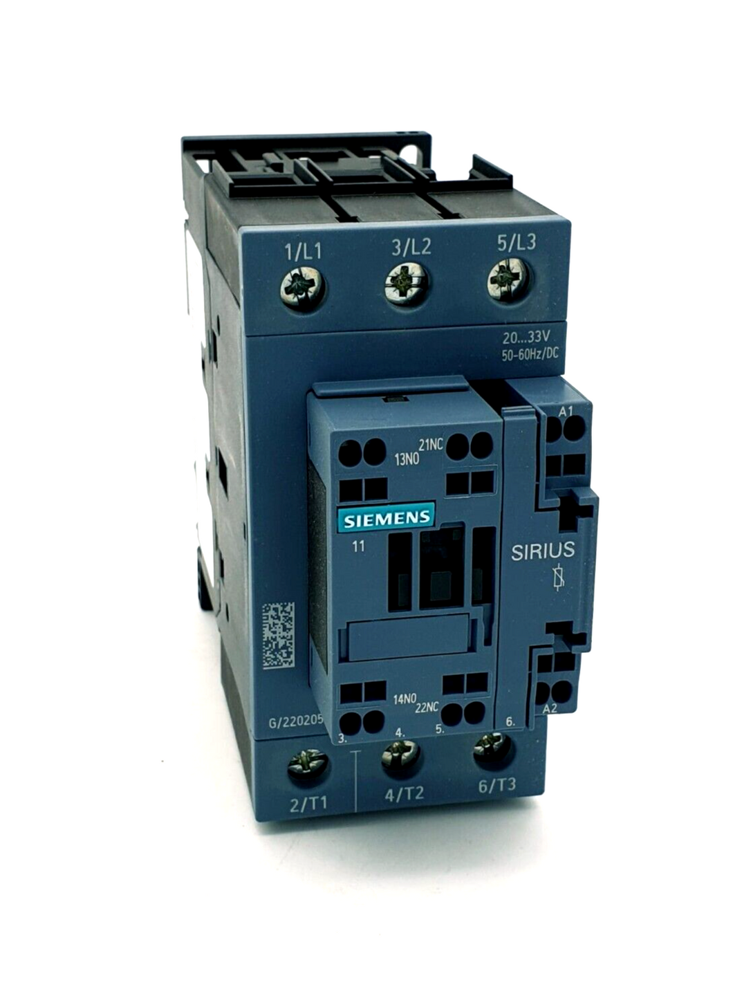 Siemens 3RT2035-3NB30, Leistungsschütz, AC-3 40A, 18,5kW / 400V, 1S+1Ö, AC/DC