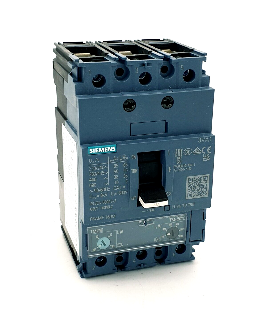 Siemens 3VA1163-5EF36-0AA0, Leistungsschalter, 63A